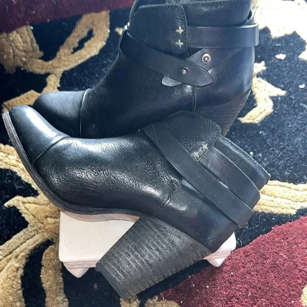 Rag & Bone Women’s Black Leather Ankle Booties, Boots Shoes Size 7